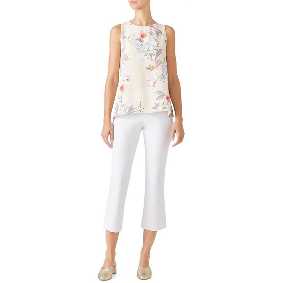 Amanda Uprichard Tops - Amanda Uprichard Floral Utica Split Back Tulip Sleeveless Top Size 1X Career